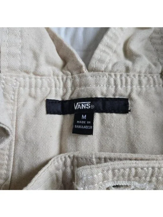 Vans Cotton Stryker Overalls Women Workwear Inspired Patches Cream New 042026 - Picture 10 of 13